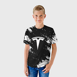 Футболка детская Tesla logo texture, цвет: 3D-принт — фото 2