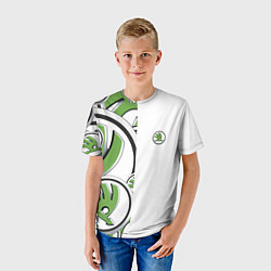Футболка детская Skoda Half Pattern Logo, цвет: 3D-принт — фото 2