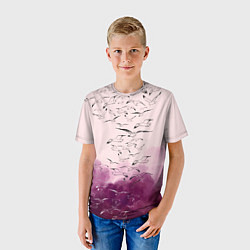 Футболка детская Птицы на небе, цвет: 3D-принт — фото 2
