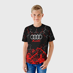 Футболка детская AUDI АУДИ брызги, цвет: 3D-принт — фото 2