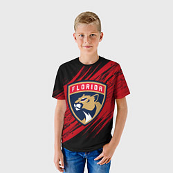 Футболка детская Florida Panthers, Флорида Пантерз, NHL, цвет: 3D-принт — фото 2