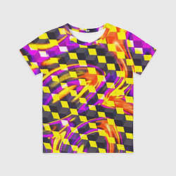 Футболка детская Черно-желтые кубы, цвет: 3D-принт