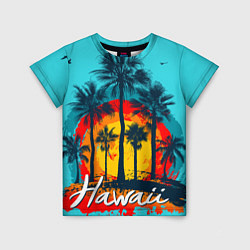 Футболка детская Hawaii Солнце, Пальмы, цвет: 3D-принт