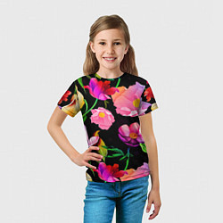 Футболка детская Цветочный узор Floral pattern, цвет: 3D-принт — фото 2