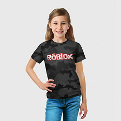 Футболка детская Roblox Камуфляж Тёмные Воды, цвет: 3D-принт — фото 2