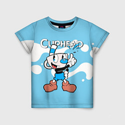 Футболка детская Cuphead синяя чашечка, цвет: 3D-принт