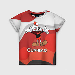 Футболка детская Cuphead веселая красная чашечка, цвет: 3D-принт