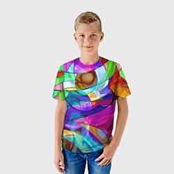 Футболка детская Геометрический паттерн Абстракция, цвет: 3D-принт — фото 2