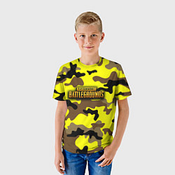 Футболка детская PlayerUnknowns Battlegrounds Камуфляж Жёлто-Коричн, цвет: 3D-принт — фото 2