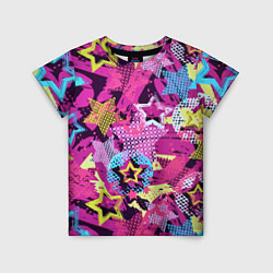 Футболка детская Star Colorful Pattern Fashion Neon, цвет: 3D-принт