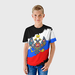 Футболка детская Россия - имперский герб, цвет: 3D-принт — фото 2