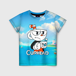 Футболка детская Cuphead сердитая чашечка, цвет: 3D-принт