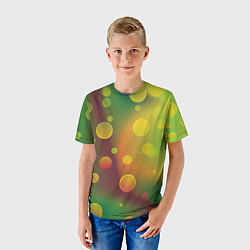 Футболка детская Кружочки на разноцветном фоне, цвет: 3D-принт — фото 2