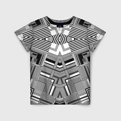 Детская футболка Черно белый современный геометрический узор Симмет
