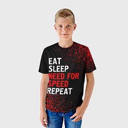 Футболка детская Eat Sleep Need for Speed Repeat - Спрей, цвет: 3D-принт — фото 2
