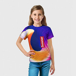Футболка детская Цветная волна Summer, цвет: 3D-принт — фото 2