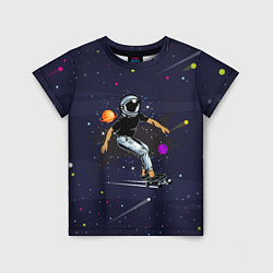 Футболка детская Космонавт - скейтбордист, цвет: 3D-принт