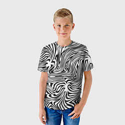 Футболка детская Сумасшедшая зебра Абстрактный узор с извилистыми л, цвет: 3D-принт — фото 2