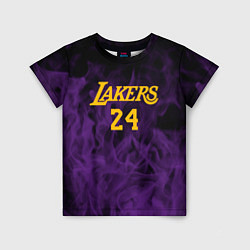 Футболка детская Lakers 24 фиолетовое пламя, цвет: 3D-принт