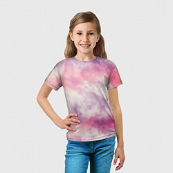 Футболка детская Абстракция розовое небо, цвет: 3D-принт — фото 2