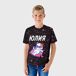 Футболка детская Юлия КОШЕЧКА Брызги, цвет: 3D-принт — фото 2