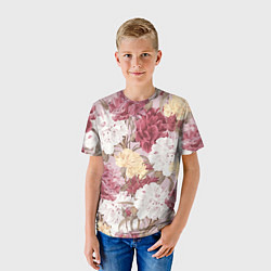 Футболка детская Цветы Восхитительный Летний Букет Пион, цвет: 3D-принт — фото 2