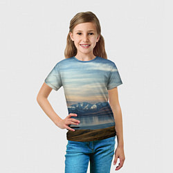 Футболка детская Горы озеро природа, цвет: 3D-принт — фото 2