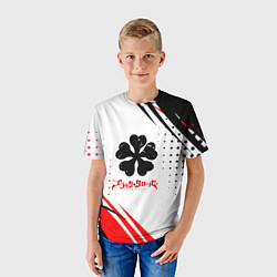 Футболка детская Чёрный клевер черная красная текстура, цвет: 3D-принт — фото 2