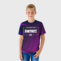 Футболка детская Fortnite Gaming Champion: рамка с лого и джойстико, цвет: 3D-принт — фото 2