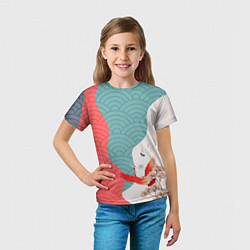 Футболка детская Японские облака, цвет: 3D-принт — фото 2