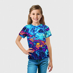 Футболка детская Взрыв Неона Fluid Explosion Неон, цвет: 3D-принт — фото 2