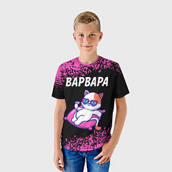 Футболка детская Варвара КОШЕЧКА Спрей, цвет: 3D-принт — фото 2
