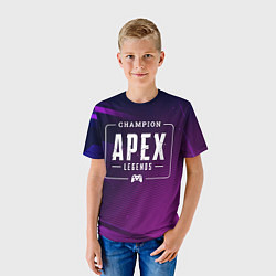 Футболка детская Apex Legends Gaming Champion: рамка с лого и джойс, цвет: 3D-принт — фото 2