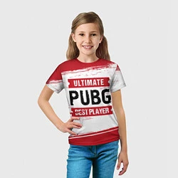 Футболка детская PUBG: красные таблички Best Player и Ultimate, цвет: 3D-принт — фото 2