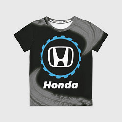 Футболка детская Honda в стиле Top Gear со следами шин на фоне, цвет: 3D-принт