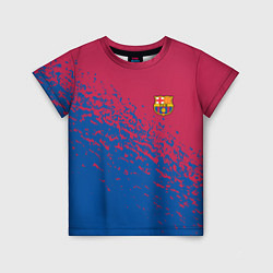 Футболка детская Barcelona маленькое лого, цвет: 3D-принт