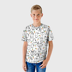Футболка детская Зайцы с морковками, цвет: 3D-принт — фото 2
