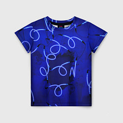 Детская футболка Неоновые закрученные фонари - Синий