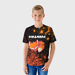 Футболка детская Людмила ЛИСИЧКА Краска, цвет: 3D-принт — фото 2