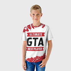 Футболка детская GTA: красные таблички Best Player и Ultimate, цвет: 3D-принт — фото 2