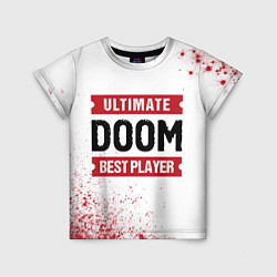 Футболка детская Doom: красные таблички Best Player и Ultimate, цвет: 3D-принт