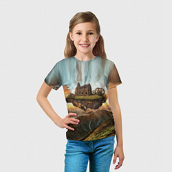 Футболка детская Горный пейзаж в стиле Стимпанк, цвет: 3D-принт — фото 2