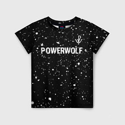 Футболка детская Powerwolf Glitch на темном фоне, цвет: 3D-принт