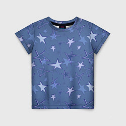 Футболка детская Gray-Blue Star Pattern, цвет: 3D-принт