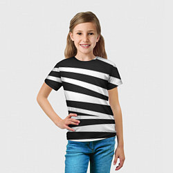 Футболка детская Зебра чёрные и белые полосы, цвет: 3D-принт — фото 2