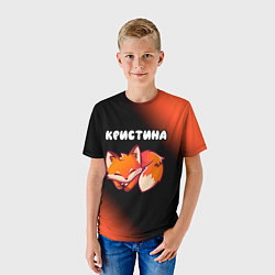 Футболка детская Кристина ЛИСИЧКА Градиент, цвет: 3D-принт — фото 2