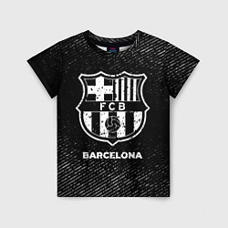 Футболка детская Barcelona с потертостями на темном фоне, цвет: 3D-принт