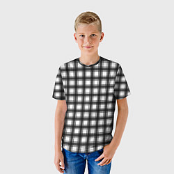 Футболка детская Black and white trendy checkered pattern, цвет: 3D-принт — фото 2