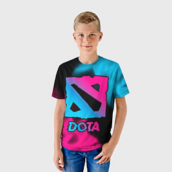 Футболка детская Dota Neon Gradient, цвет: 3D-принт — фото 2