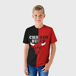 Футболка детская Чикаго Буллз black & red, цвет: 3D-принт — фото 2